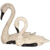 Clayre & Eef Decorative Swans Set 2 Figuri Stil antic Bej Negru