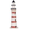 Clayre & Eef Deko-Leuchtturm Weiß-Rot Ø 15x48 cm MDF Holz