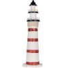 Clayre & Eef Deko-Leuchtturm Weiß-Rot Ø 15x48 cm MDF Holz