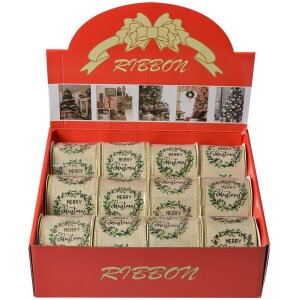 Clayre & Eef LI0132 Panglică decorativă Crăciun Bow Bej Aur 6,3 cm x 5 m