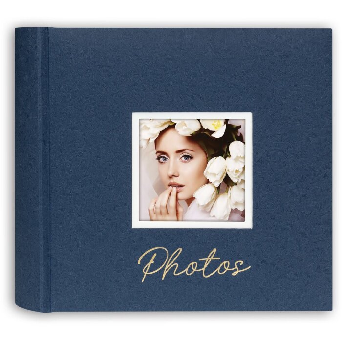ZEP Album foto Dante Blue 24x24 cm 40 de pagini albe cu foi de sticlină