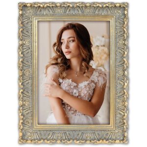 ZEP poly rășină cadru Valbonne 20x25 cm gri aur