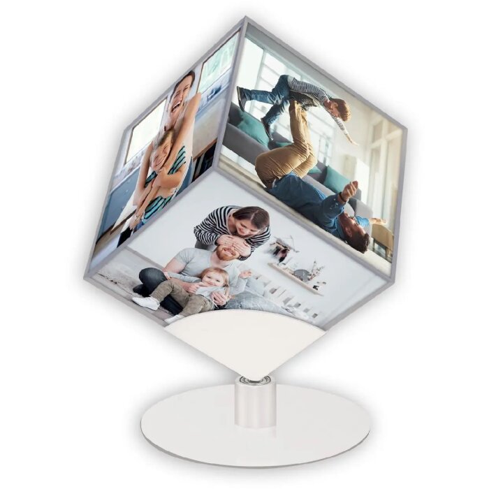 ZEP Cub acrilic cu 6 fețe Steven 8,5x8,5 cm cu bază metalică rotativă