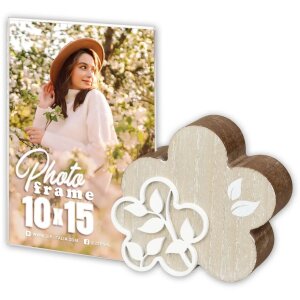 ZEP acrilic și cadru din lemn Flora 10x15 cm