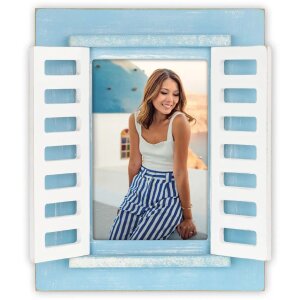 ZEP Cadru din lemn Procida albastru 10x15 cm cu obloane