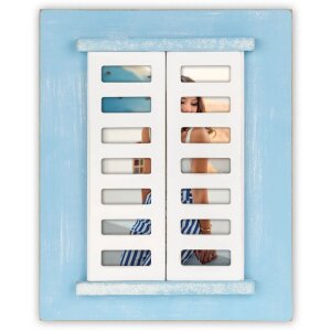 ZEP Cadru din lemn Procida albastru 10x15 cm cu obloane