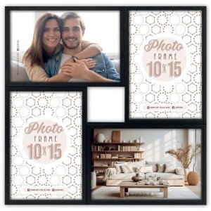 ZEP Cadru MDF Bari negru pentru 4 fotografii 10x15 cm