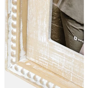 ZEP cadru dublu din lemn Selene pentru 2 fotografii 13x18 cm vintage inima decor natura alb