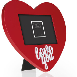 ZEP Cadru portret Iris 10x15 cm Cadru foto din lemn în formă de inimă roșu