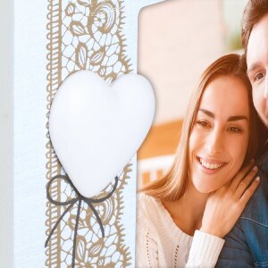 ZEP Galerie foto Dafne Cadru foto din lemn 2x 10x15 cm Inimă Vintage Alb Natură