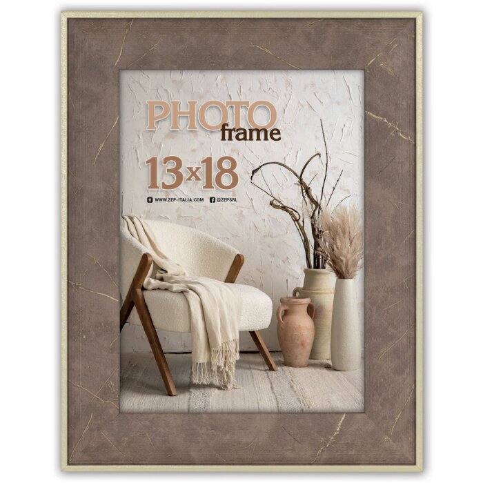 ZEP Bilderrahmen Colmar Braun 20x25 cm Holzoptik mit Echtglas