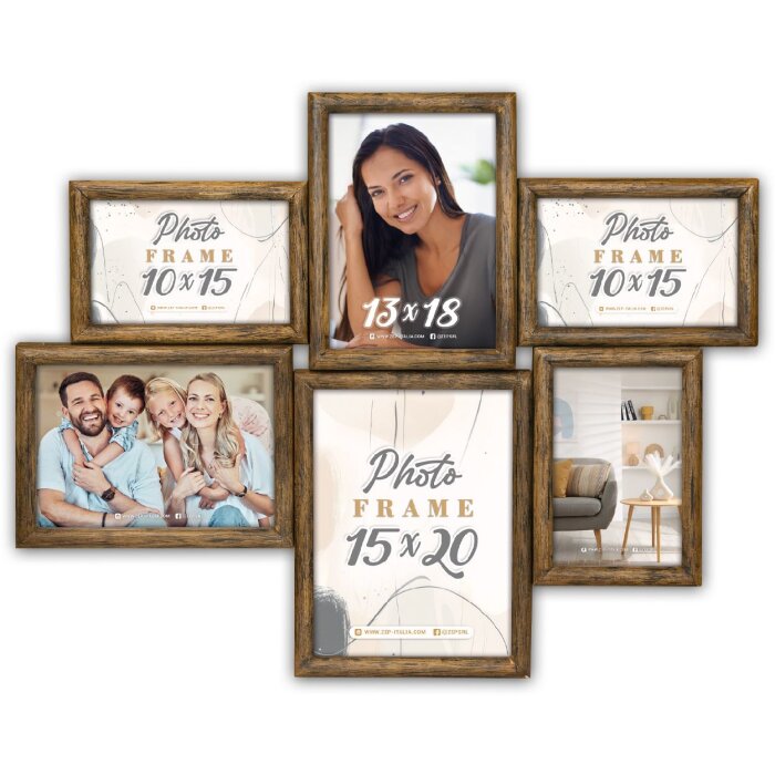 ZEP gallery frame Amiens ramă de perete pentru 6 fotografii maro 54x42 cm
