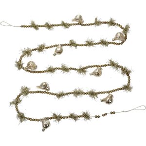 Clayre & Eef 65989 Weihnachtsgirlande Silber 180 cm Eisen Landhausstil