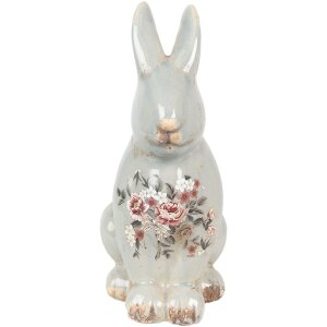 Clayre & Eef Deko-Kaninchen Keramik Grau Rosa...