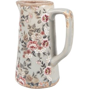 Clayre & Eef Dekoration Kanne Landhausstil Krug Grau...