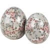Clayre & Eef 6CE1972L Dekoration Ei Keramik Grau Rosa Weiß Ø 14x16 cm
