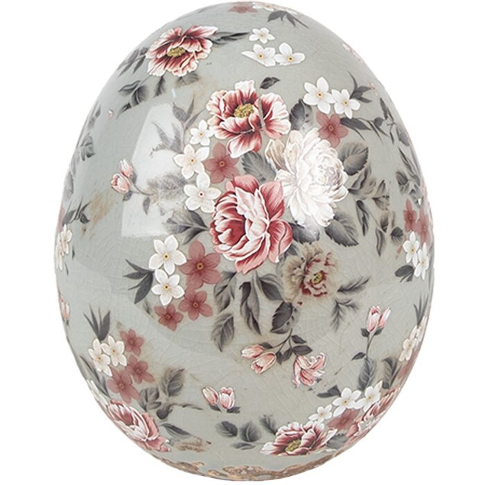 Clayre & Eef Ou decorativ 6CE1972M Ceramică gri roz Ø 10x12 cm Stil rustic