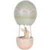 Clayre & Eef Dekoration Kaninchen Heißluftballon Beige Blau Ø 12x25 cm