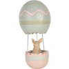 Clayre & Eef Dekoration Kaninchen Heißluftballon Beige Blau Ø 12x25 cm