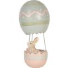 Clayre & Eef Dekoration Kaninchen Heißluftballon Beige Blau Ø 12x25 cm