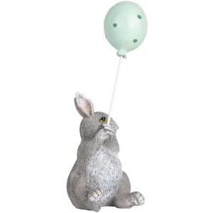 Clayre & Eef Deko-Kaninchen mit Ballon Grau 7x6x18 cm...