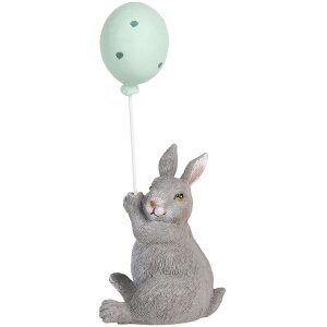 Clayre & Eef Iepure decorativ cu balon gri 7x6x18 cm Decorațiuni de Paște în stil country