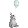 Clayre & Eef Iepure decorativ cu balon gri 7x6x18 cm Decorațiuni de Paște în stil country