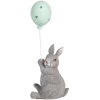 Clayre & Eef Iepure decorativ cu balon gri 7x6x18 cm Decorațiuni de Paște în stil country