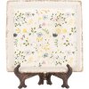 Clayre & Eef Dekorationsteller 22x22 cm Beige Vintage Keramik Blumenmuster