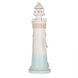 Clayre & Eef Far decorativ alb albastru Ø 13x42 cm MDF Decor maritim din lemn