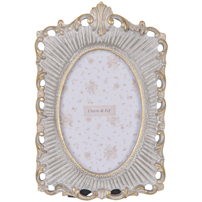 Clayre & Eef Cadru foto 10x15 cm Gri Aur Cadru clasic
