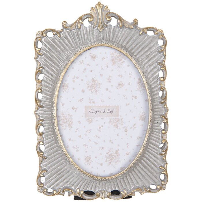 Clayre & Eef Cadru foto 2F1222 Gri auriu 18x2x26 cm pentru fotografii 13x18 cm