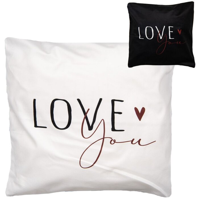 Clayre & Eef BHS24-2 Husă de pernă 45x45 cm Design romantic alb-negru