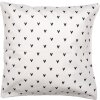 Clayre & Eef BHS24-3 Kissenhülle 45x45 cm Weiß Schwarz Herzmotiv