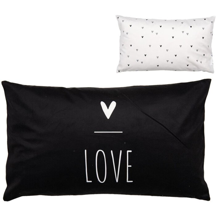 Clayre & Eef BHS36-1 Husă de pernă 30x50 cm Alb negru