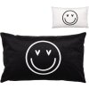 Clayre & Eef BHS36-3 Husă de pernă 30x50 cm Negru Alb Smiley Motif