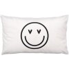 Clayre & Eef BHS36-3 Husă de pernă 30x50 cm Negru Alb Smiley Motif