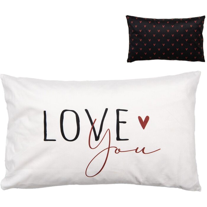 Clayre & Eef BHS36-4 Kissenhülle 30x50 cm Schwarz Weiß Romantisches Design