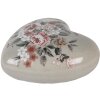 Clayre & Eef Deko-Herz Keramik Grau Rosa 11x11x4 cm Landhausstil