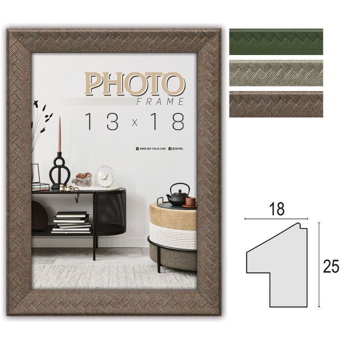 ZEP ramă foto Levanto polistiren structură alveolată sticlă transparentă verde maro gri