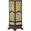 LumiLamp 5LL-6358 Tiffany Tischlampe Beige Braun 17x17x44cm E27 Glas Polyresin