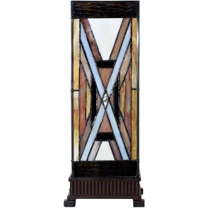 LumiLamp 5LL-6359 Tiffany Tischlampe Braun Beige 17x17x44 cm E27 40W
