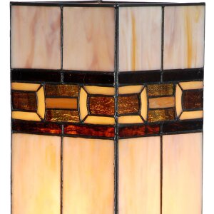 LumiLamp 5LL-6360 Lampă de masă Tiffany bej maro 44cm E27 Sticlă Poliresină
