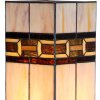 LumiLamp 5LL-6360 Lampă de masă Tiffany bej maro 44cm E27 Sticlă Poliresină