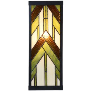 LumiLamp 5LL-6361 Tiffany Wandlampe Beige Grün 14x16x40 cm E27 Glas Metall