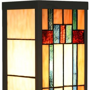 LumiLamp 5LL-6362 Tiffany Wandlampe Beige Braun 14x16x40cm E27 Glas Metall