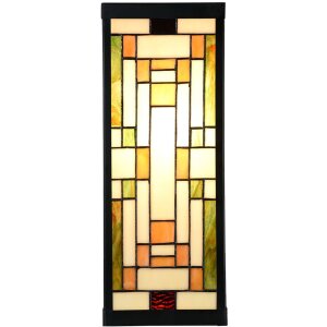 LumiLamp 5LL-6363 Tiffany lampă de perete bej verde 14x16x40cm E27 sticlă metal