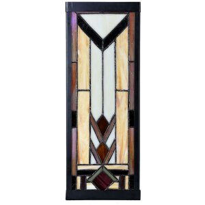 LumiLamp Tiffany Wandlampe Beige Braun 14x16x40 cm E27...