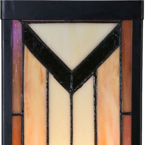 LumiLamp Tiffany lampă de perete bej maro 14x16x40 cm E27 sticlă metal