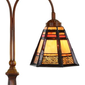 LumiLamp 5LL-6366 Tiffany Tischlampe Braun Glas 48x19x64 cm E27